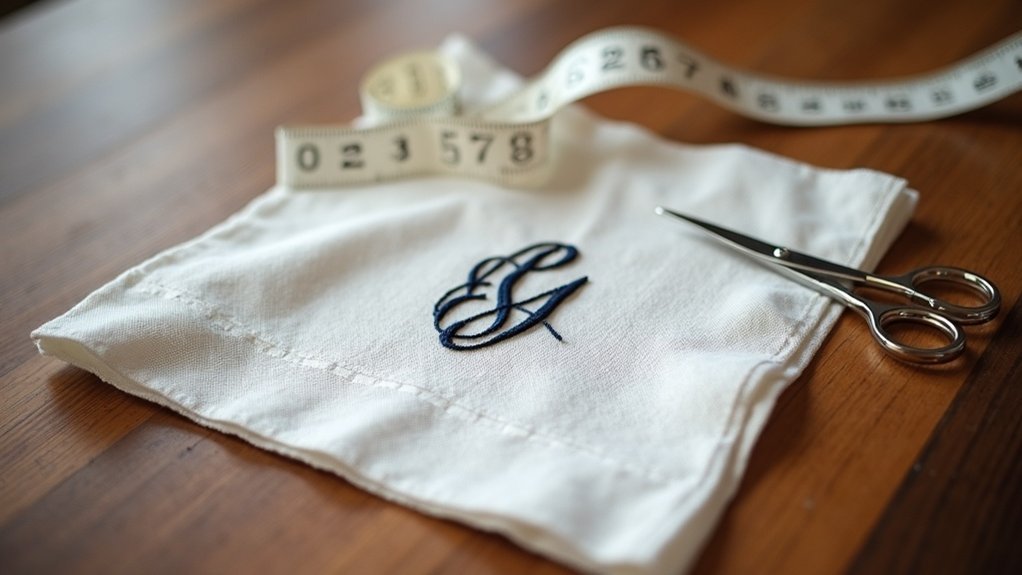 centering monogram on napkins
