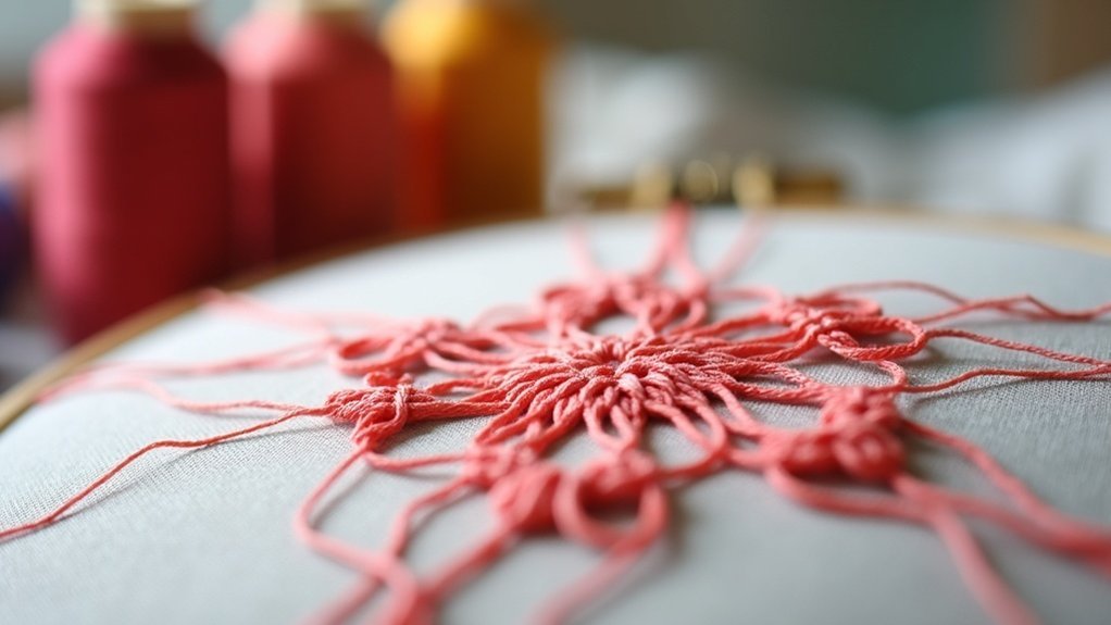 coral knot stitch technique