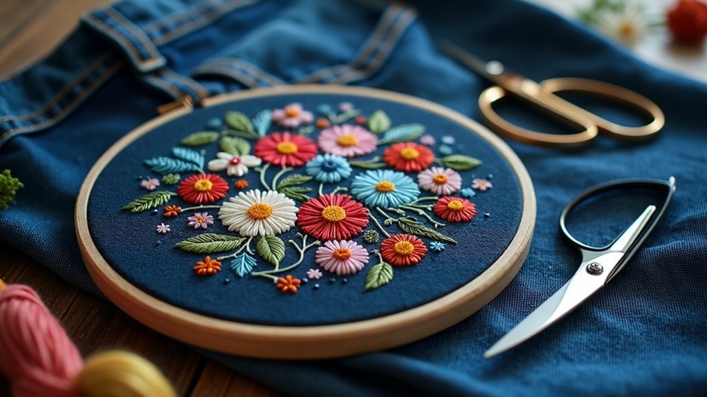 embroider denim smoothly avoid puckers