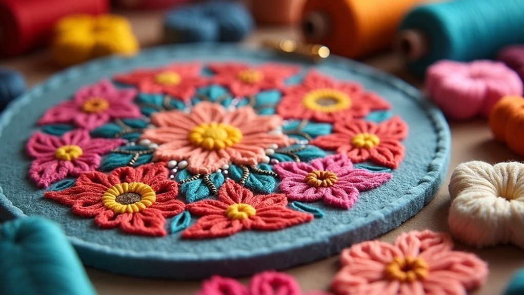 embroidering clean felt edges