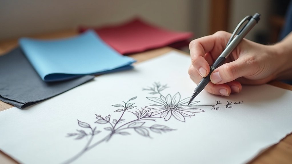 embroidery design transfer technique