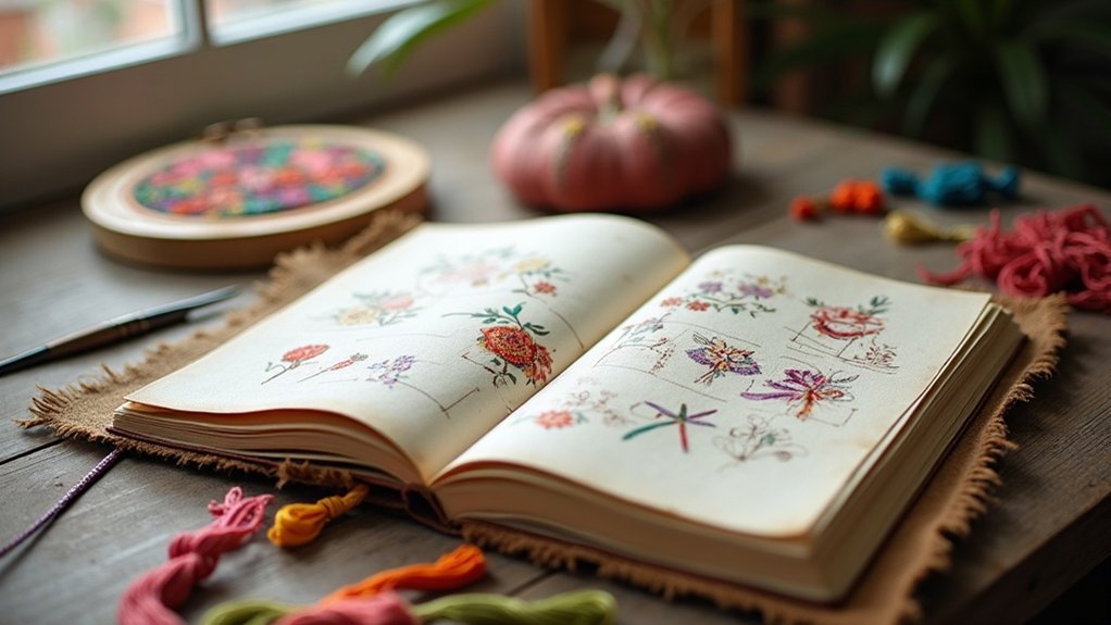 embroidery progress tracking journals