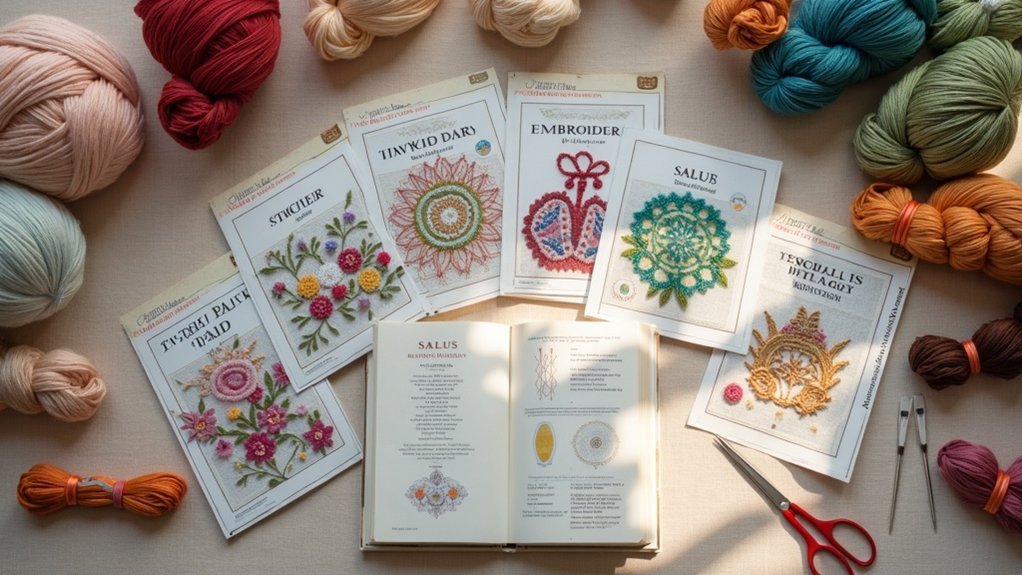 embroidery stitch guidebooks selection