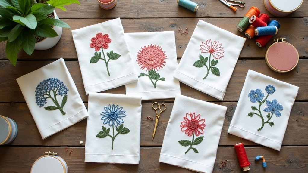 embroidery tea towel kits
