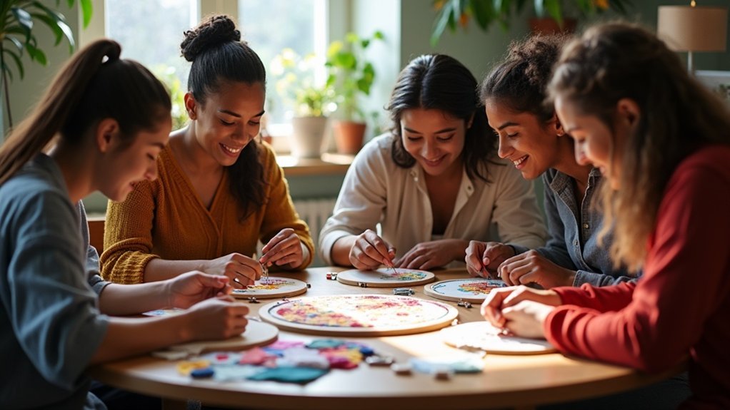 embroidery teamwork and creativity
