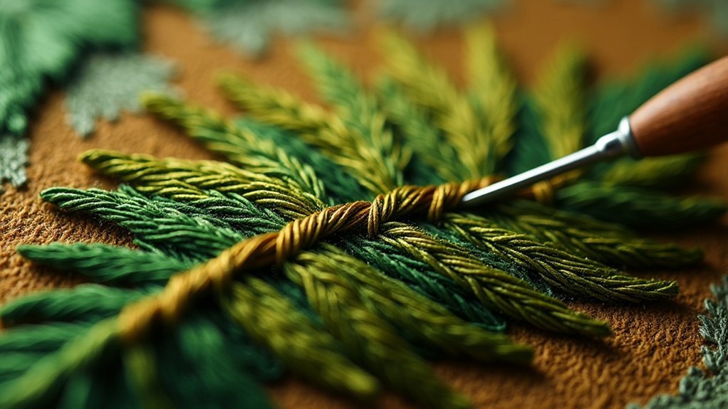 fishbone leaf stitch tutorial
