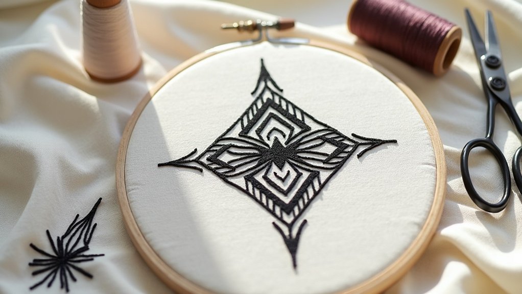 geometric fills in embroidery