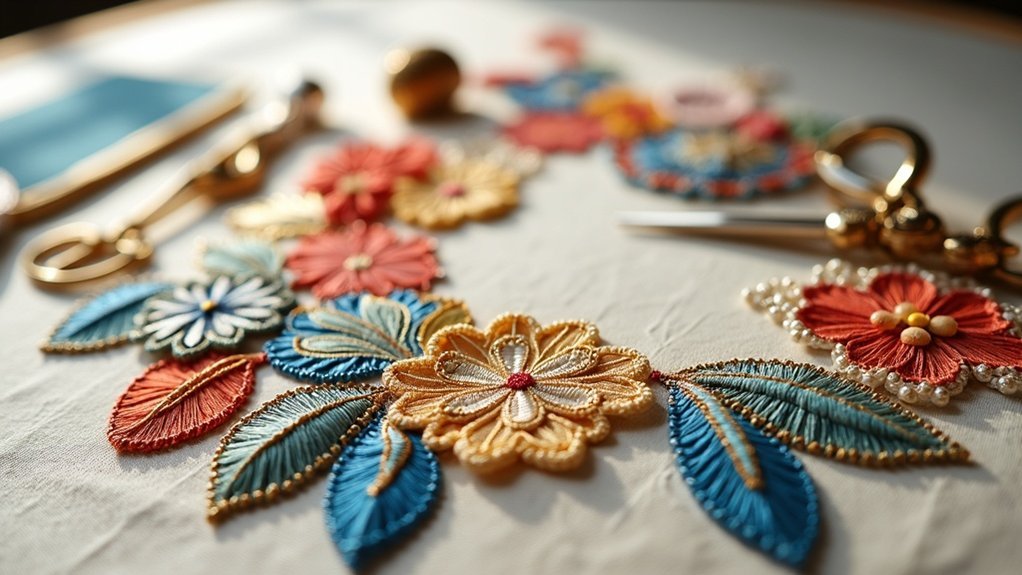 hand embroidery applique technique