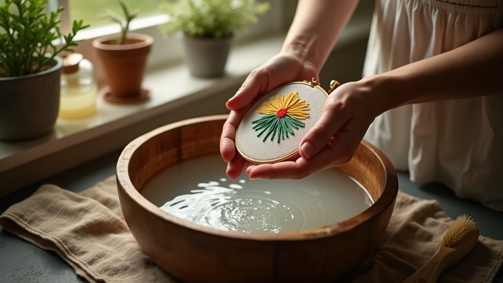 hand wash embroidery carefully