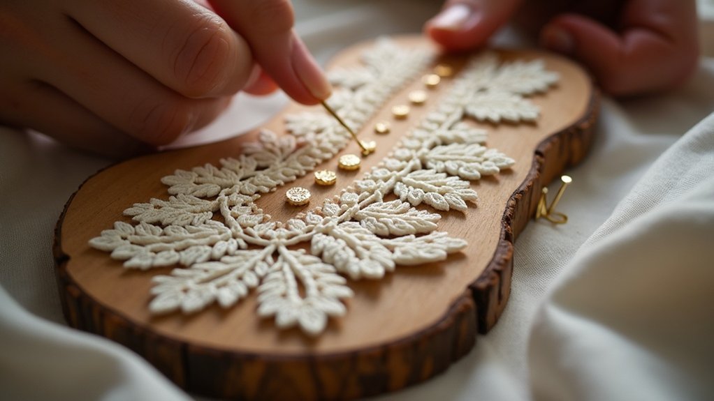 lacing embroidery for framing