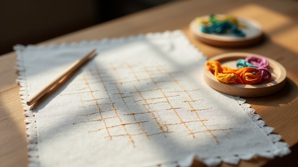 mark grids for sashiko