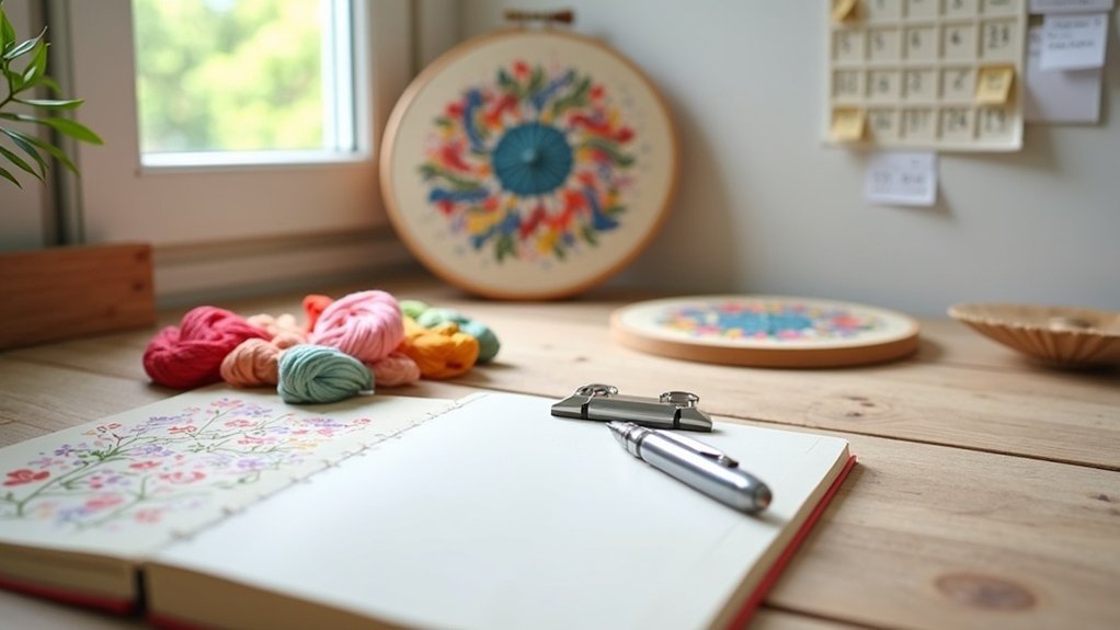 monthly embroidery goal setting