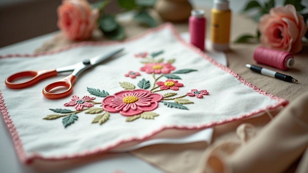 prevent embroidery fabric fraying