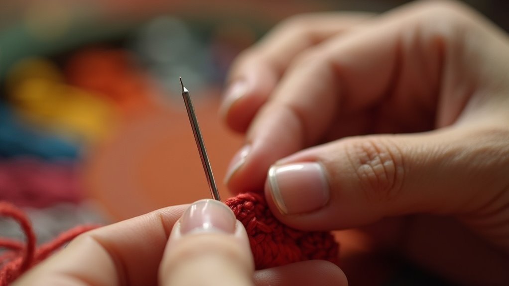 proper embroidery needle grip