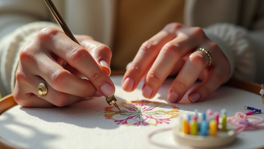 protect fingers while embroidering