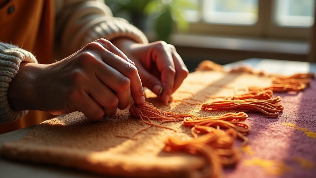 punch needle embroidery technique