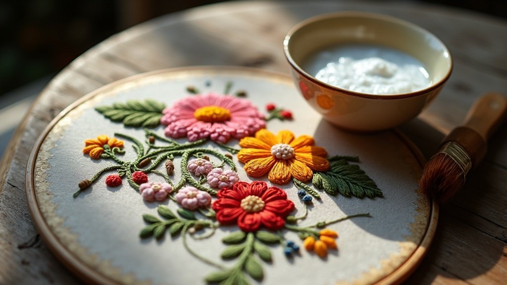 removing stains from embroidery