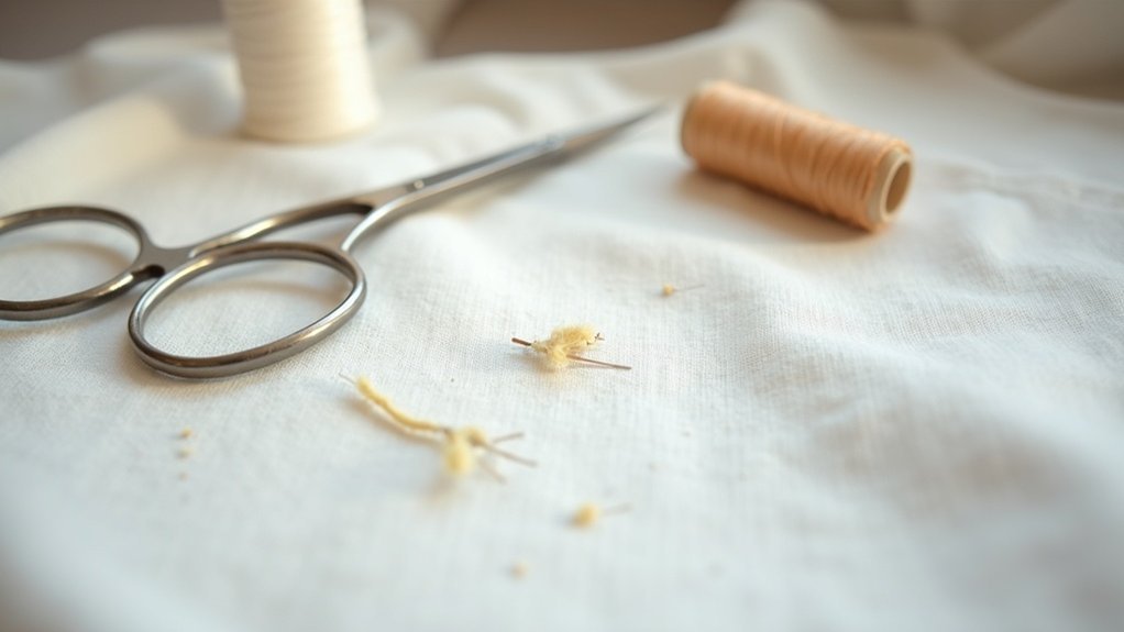 repairing embroidery needle holes