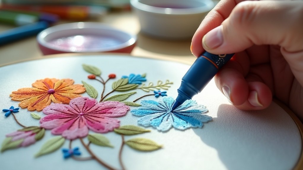 water soluble pens embroidery guide
